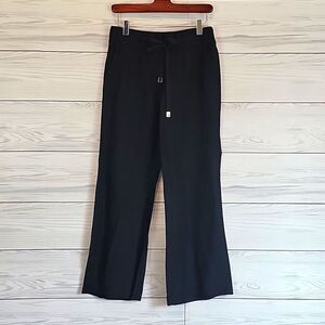 Alfani linen casual pants with wide leg in black Women's Size 2P